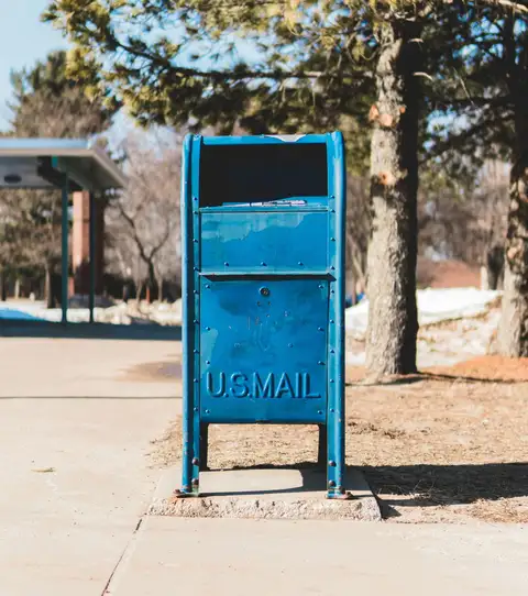 A mailbox, representing the letters exchanged through the Prison Friendship Project.